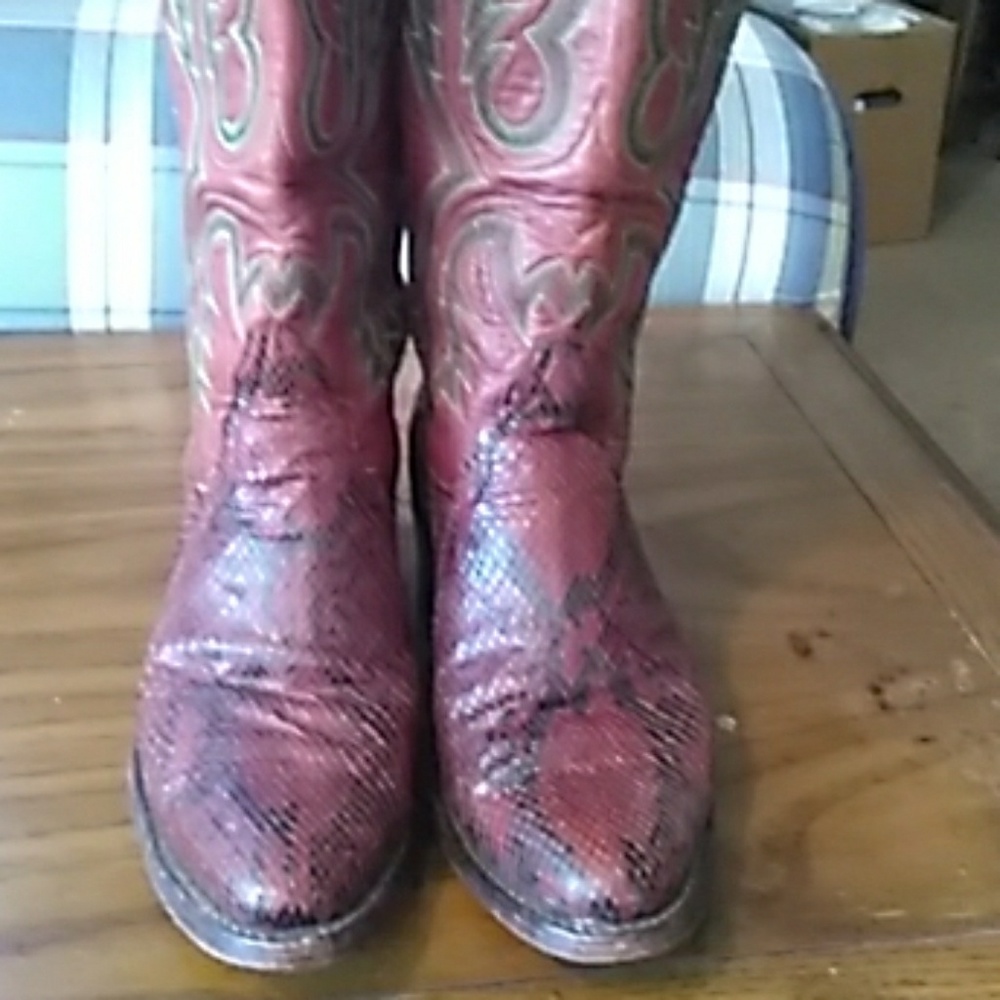 LARRY MAHAN SNAKE BOOTS. 8
